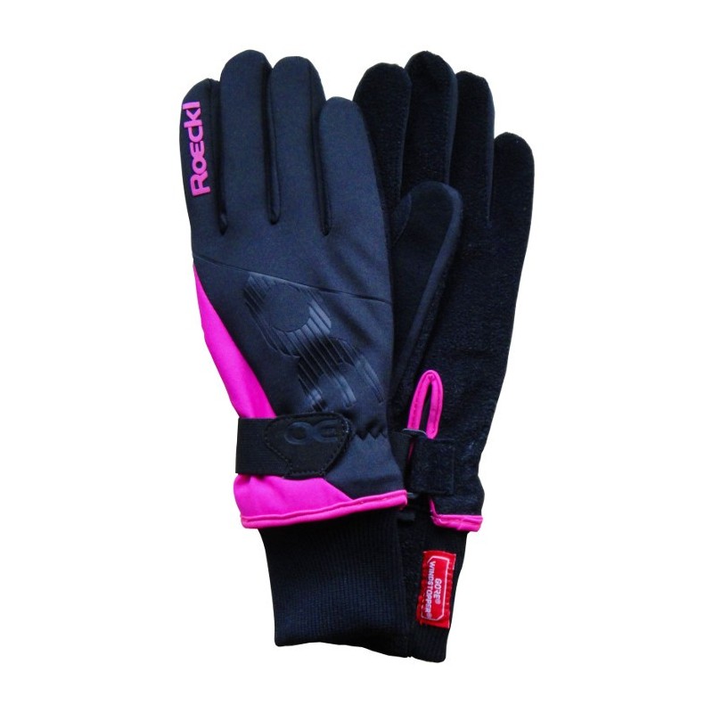 Varme kvinners hansker Roeckl Evo svart-pink